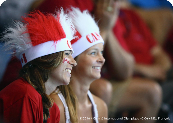 Canadian supporters at the Olympic Games